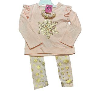 girls 2 piece outfit with hair scrunchie